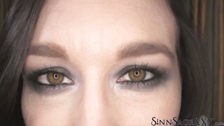 Sinn Sage Highlights Gorgeous Hazel Eyes In Close Up For Camera View