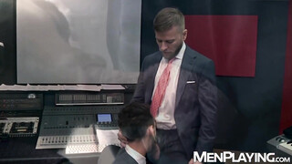 Suited businessmen Massimo Piano & Matthew Anders relentlessly breed