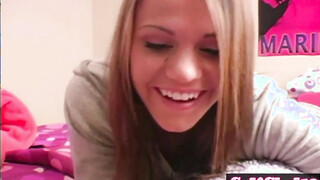 Sexy Blonde Blowjob a Dildo for Tryout.