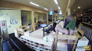 Sexy brunette is getting ravaged in the bowling alley