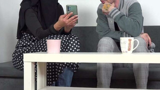 For his help he wants to taste a niqab muff