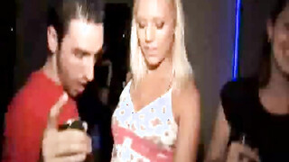 Slutty blonde teen sucks university meat