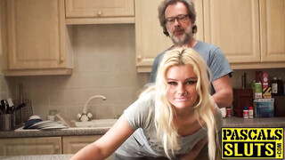 Blonde slut Jakki Louise gets stuffed with a big heavy dick