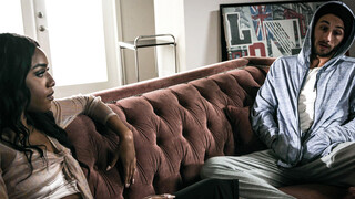 Petite ebony beautiful babe bares big ass for interracial sex with ex Boyfriend