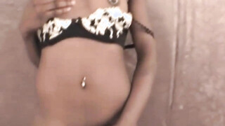 Pierced nippled ebony teen babe