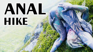 Tatted couple OUTDOOR ASSFUCKING POV fuck - PUBLIC blowjob & GAPES - blowjob, cum on booty, rough sex