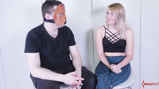 Dominated blonde bondage babe