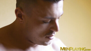 Passionate solo shaft stroking before the meeting by hot Nate Rose