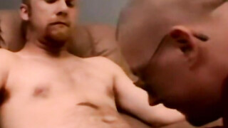 Unshaved amateur offers his small prick to a chubby prick sucker