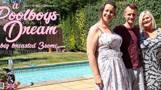 Eva Jayne & Lacey Starr are two big boobed cougars that love to share the poolboy