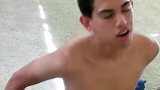 Nubile twink blows shaft before bending over for assfucking