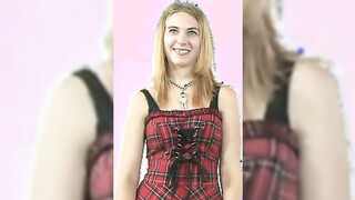 Extra looking blonde on her first casting