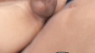 Adorable Latino cums after bareback riding his lovers meat