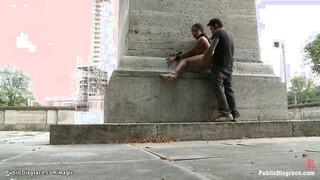 Bound naked slave public humiliated
