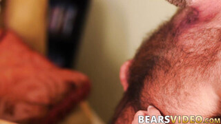 Papa bear sucking cubs huge dick & fucking his tight booty