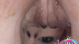 Two Lesbian showing natural tits & Popsicle lick cunt