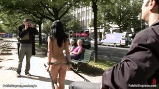 Naked Euro babe pulling chariot