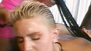 Vintage lesbo bent over before eating pussy vigorously