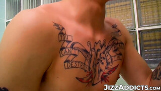 Tattoed twinks Chris Porter & Patrick Kennedy pissing & assfucking pounding