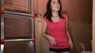 Petite hoe anal fucked in public bar