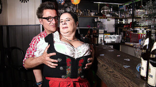 Titty German waitress having fun with the beerfesten