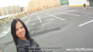 Brunette European Hottie Gets Nailed Hard By A Stranger Outdoors