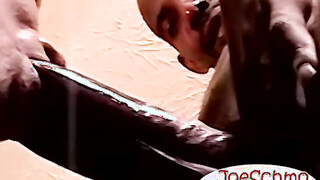 Black dude drops by to get some throat & feed me his cum