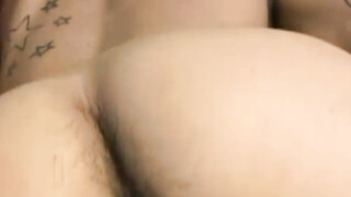 Tatted Andrew blows a sexy load after rubbing & stroking his long shaft