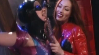 Bound lesbian sub dominated by vintage Mistress & toys