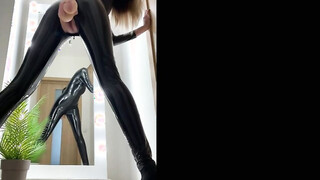 Babe in a tight uniform does some teasing