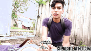 Straight young Latino banged bareback doggy style