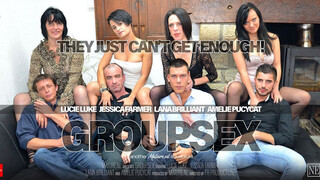 Four old & young ladies are the centre of a group sex group sex