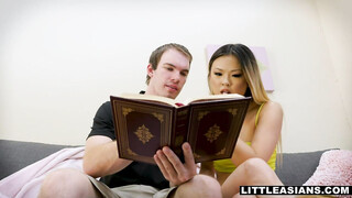 Hot Asian College Girl Swallows the Huge Load of her Classmate