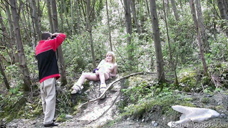 Georgia showing her tits & beaver in public & blowjob