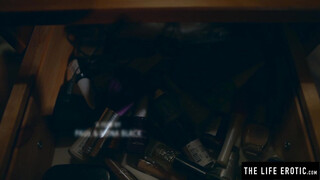 Darla plays with her wet cherry in the bedroom