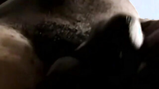 Hunky black amateur tugs his fat black dick & cums