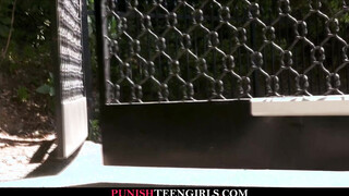 Fit teen gets big hard meat doggy rough style